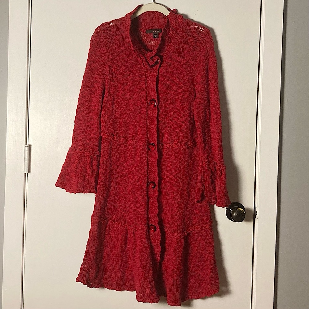Fever Red Women's Cardigan Sweater